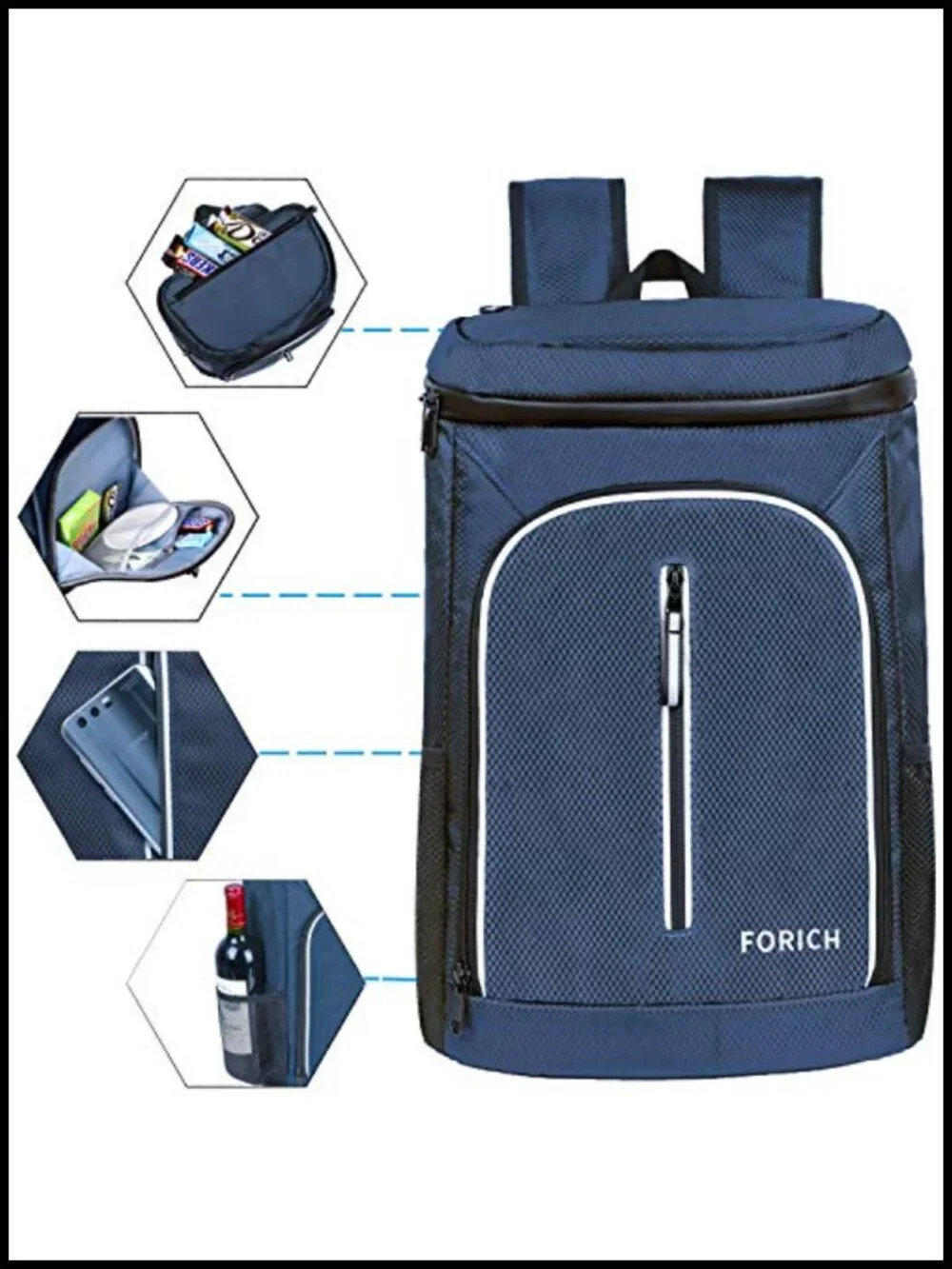 Insulated Cooler Backpack Leak Proof Waterproof Lunch Travel Hiking Camping